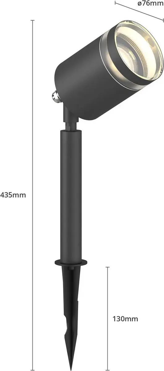 Lindby Buitenspot GU10 11W - Donkergrijs - 1 Stuk