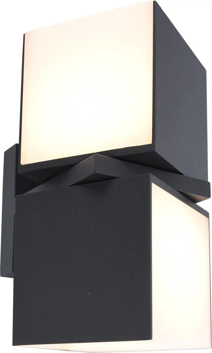 Lutec Cuba Tweekoppige LED Wandlamp 2x24.4W - Donkergrijs