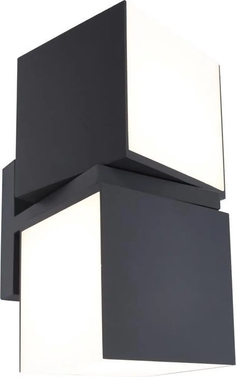 Lutec Cuba Tweekoppige LED Wandlamp 2x24.4W - Donkergrijs