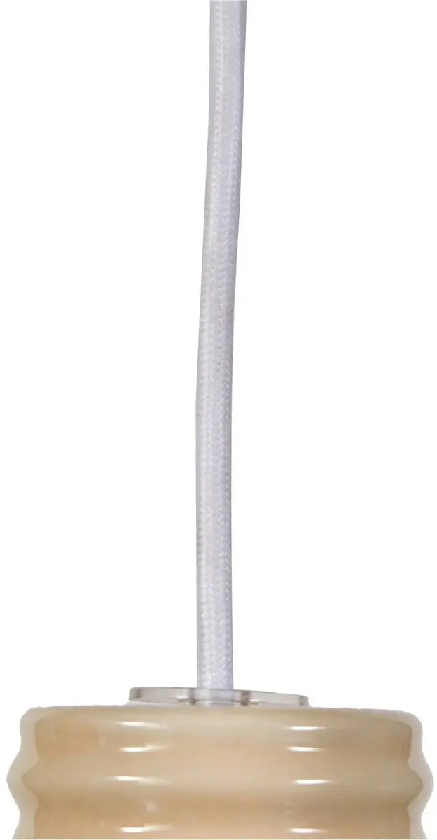 Lucande Hanglamp Keramiek Glas Metaal 1 Licht - 36cm - E27 - Beige/Opaal