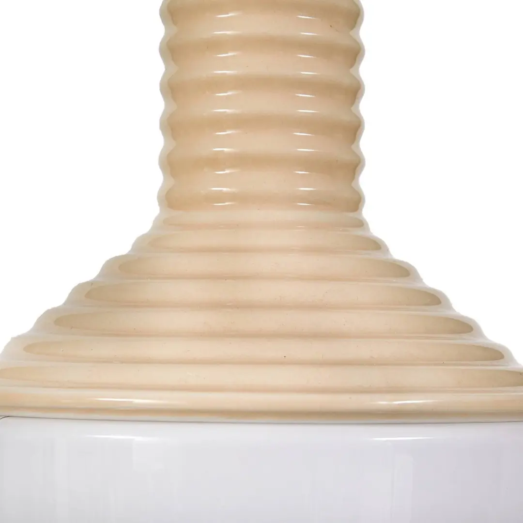 Lucande Hanglamp Keramiek Glas Metaal 1 Licht - 36cm - E27 - Beige/Opaal
