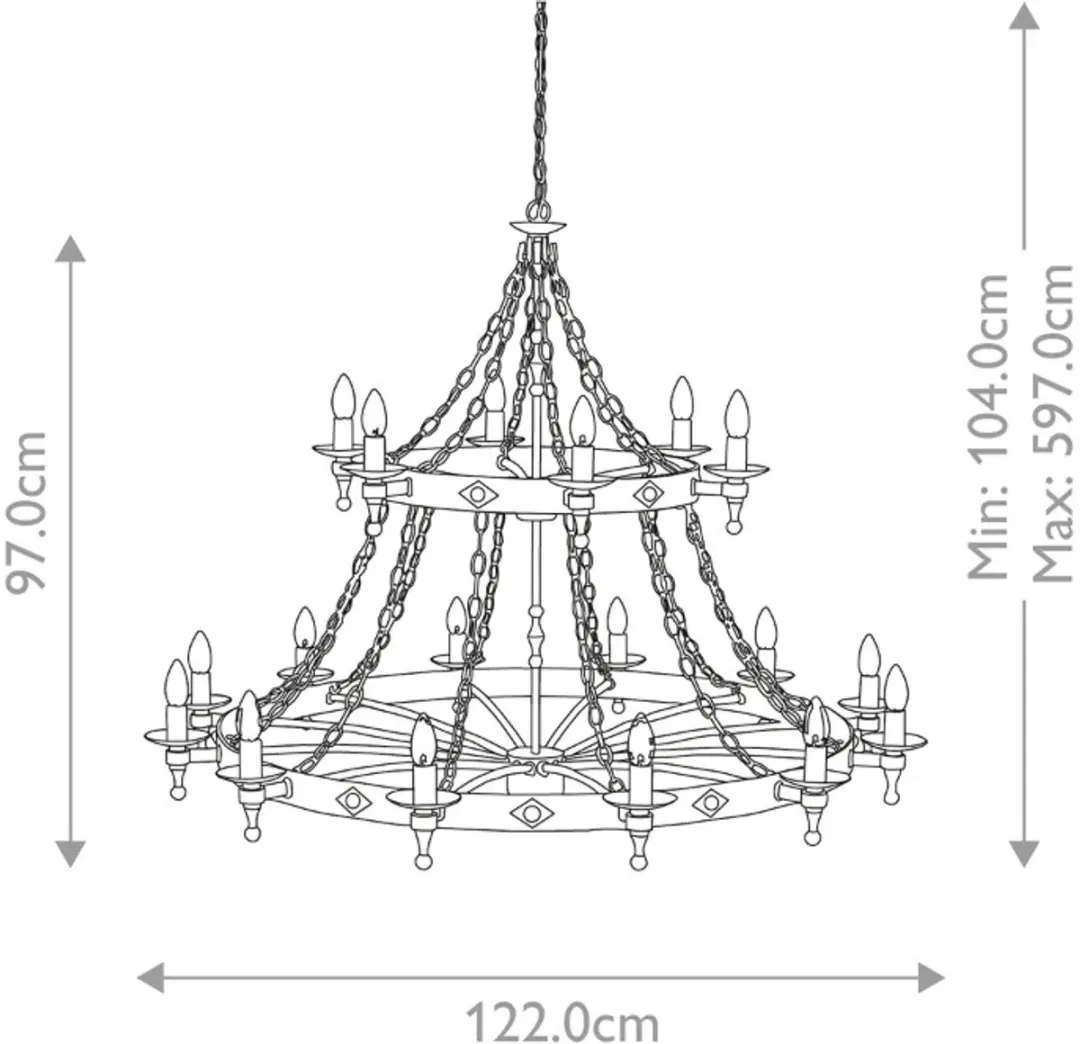Elstead Lighting LED Kroonluchter 18x E14 60W - Dimbaar - Graphite Black
