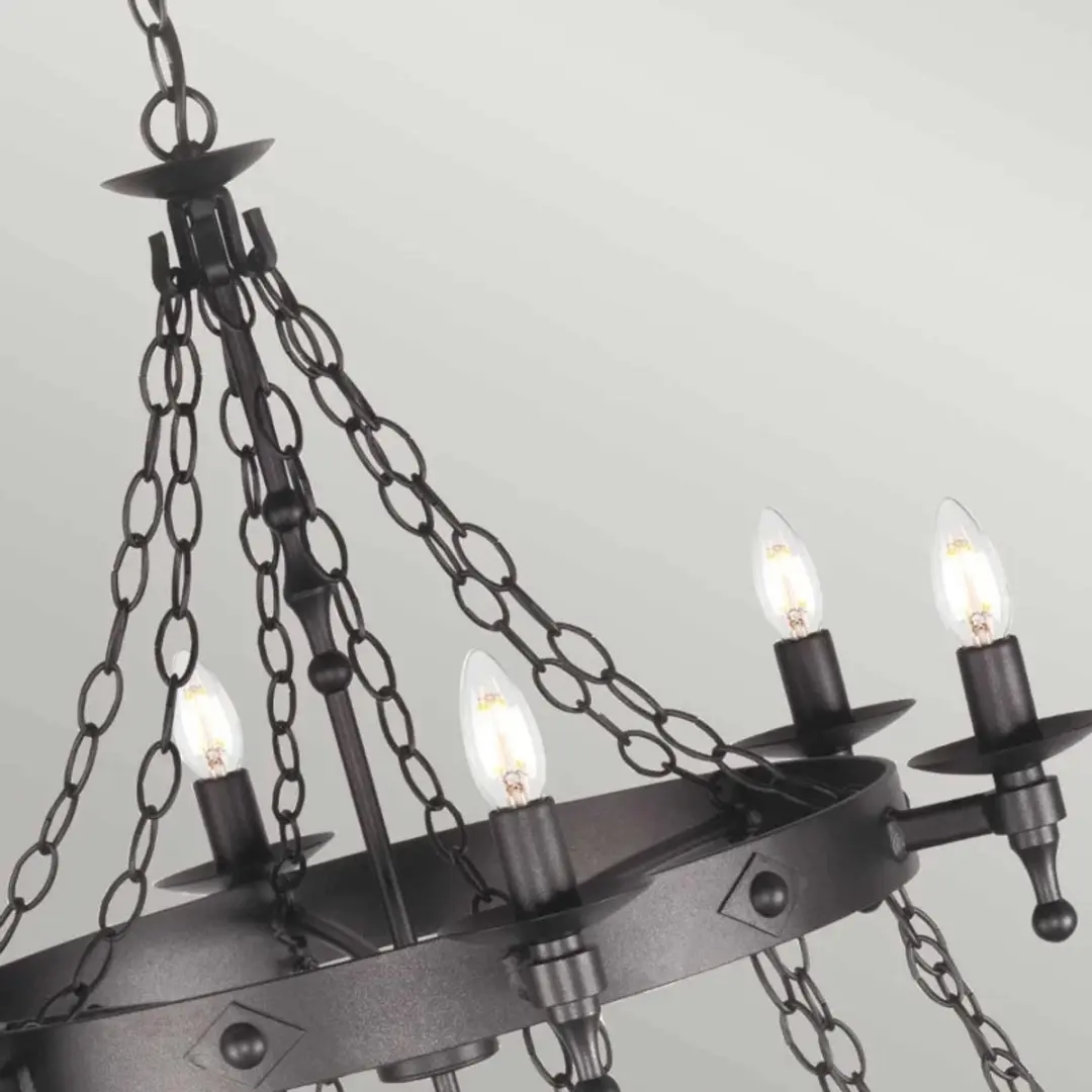 Elstead Lighting LED Kroonluchter 18x E14 60W - Dimbaar - Graphite Black