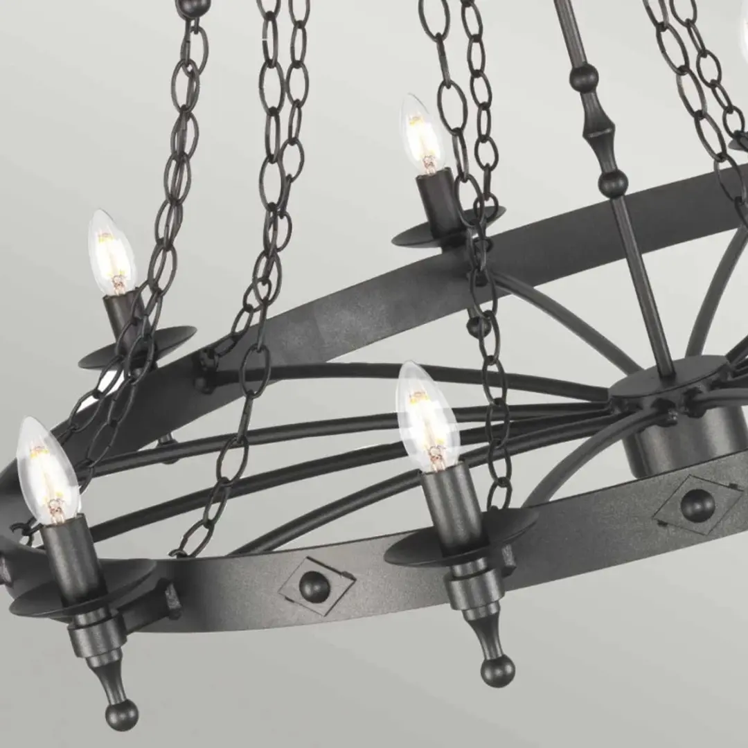 Elstead Lighting LED Kroonluchter 18x E14 60W - Dimbaar - Graphite Black