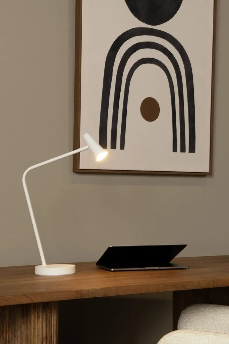 Lucide Stirling Oplaadbare Bureaulamp 3W - Wit - afbeelding 6 van 6