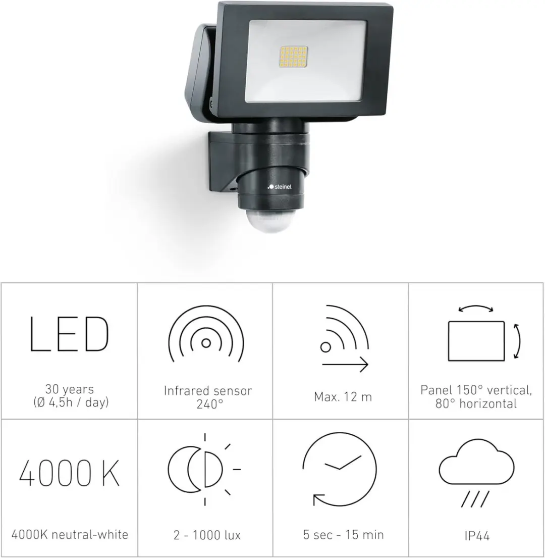 Steinel LS 150 LED Schijnwerper - 20,5W - Zwart - afbeelding 6 van 6