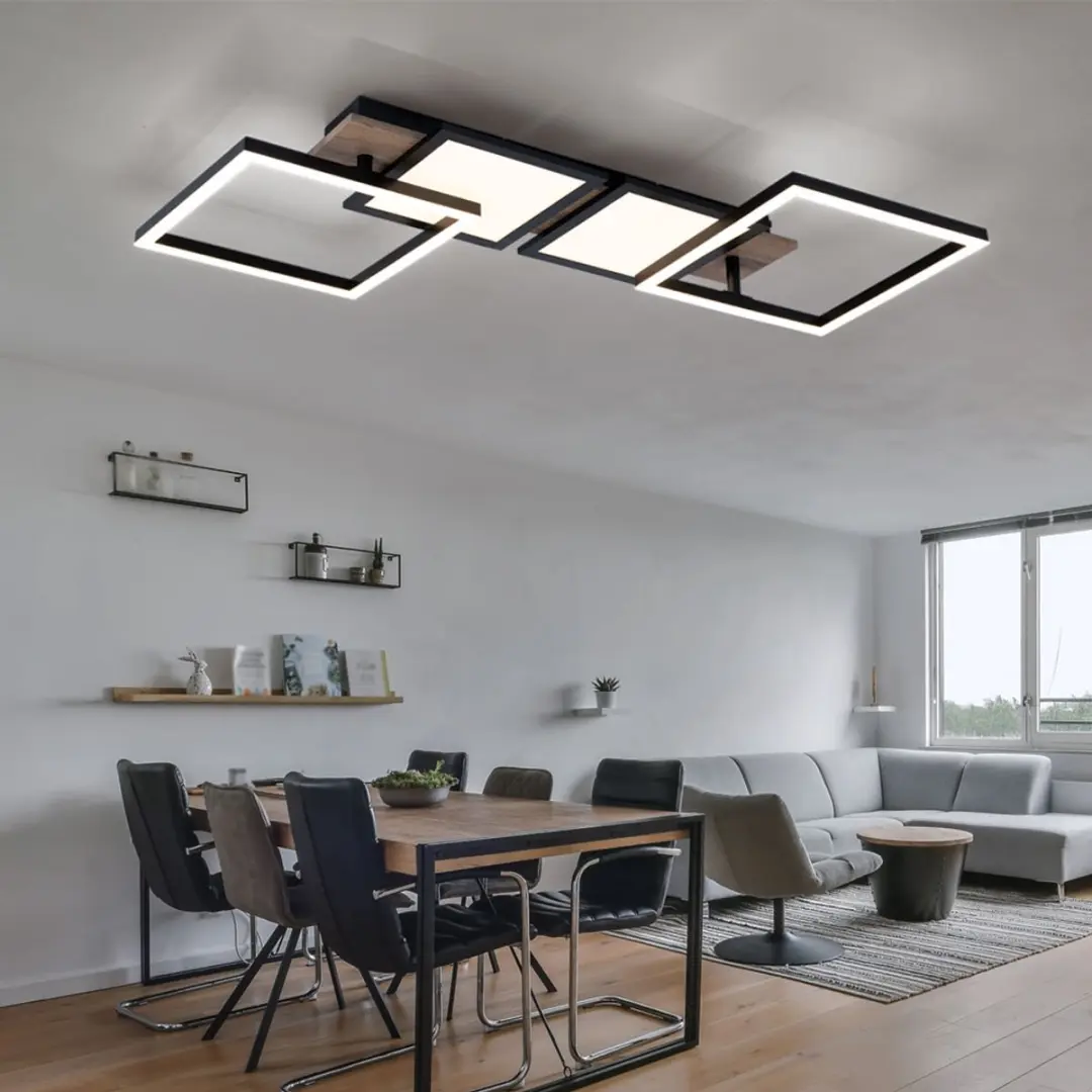 Globo LED Plafondlamp Houtlook 36W 2100lm - Bruin