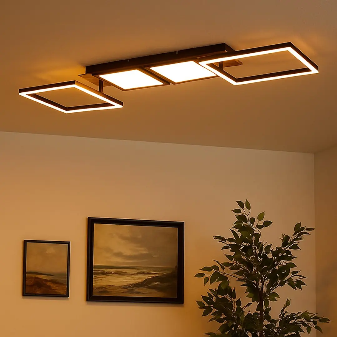 Globo LED Plafondlamp Houtlook 36W 2100lm - Bruin