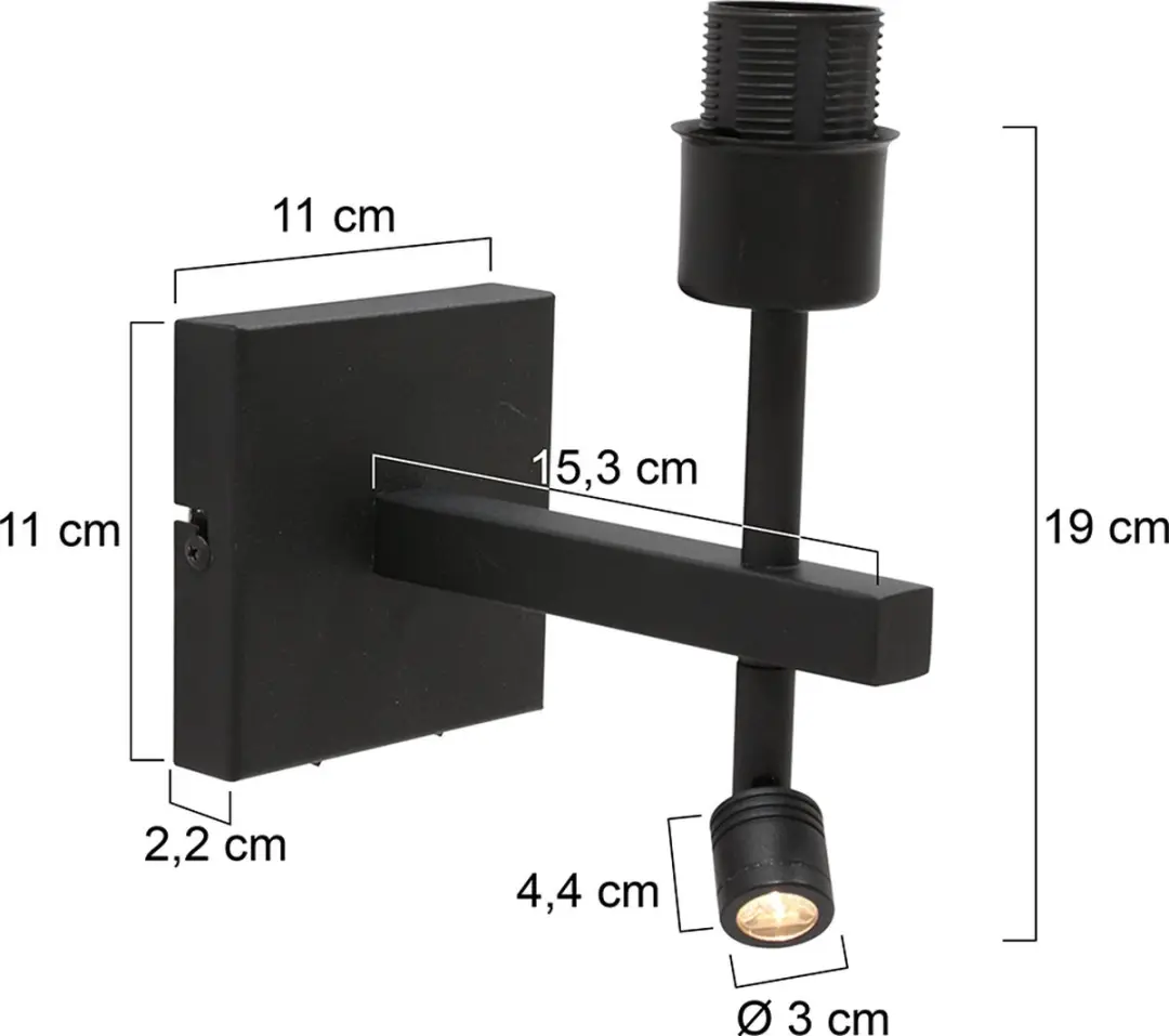 Steinhauer Stang 2995ZW Wandlamp - 2 Lichtpunten - Zwart - afbeelding 6 van 6