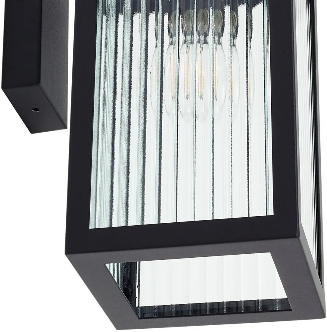 Lindby Wandlamp Buiten 1 Licht E27 - Zwart/Transparant