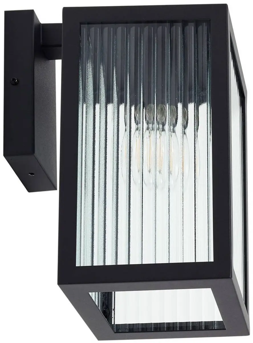 Lindby Wandlamp Buiten 1 Licht E27 - Zwart/Transparant