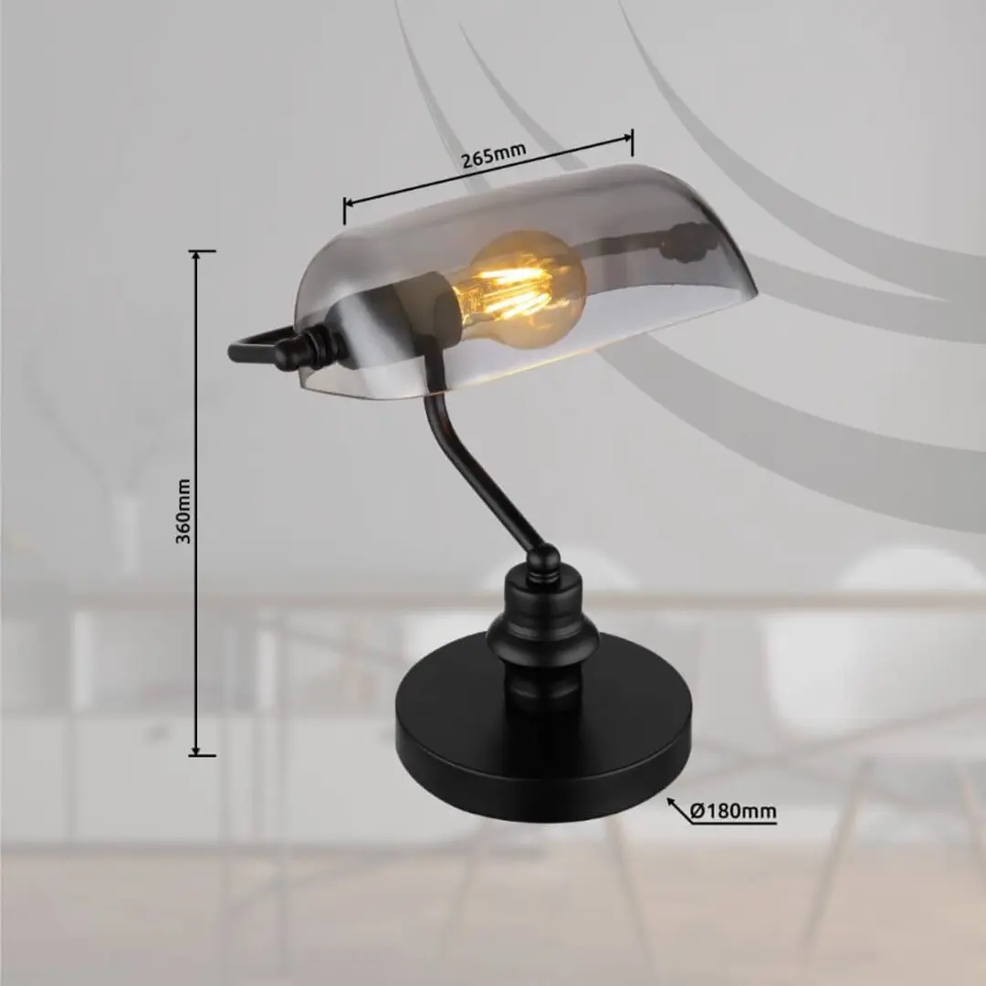 Globo Antique Bureaulamp Zwart - E27