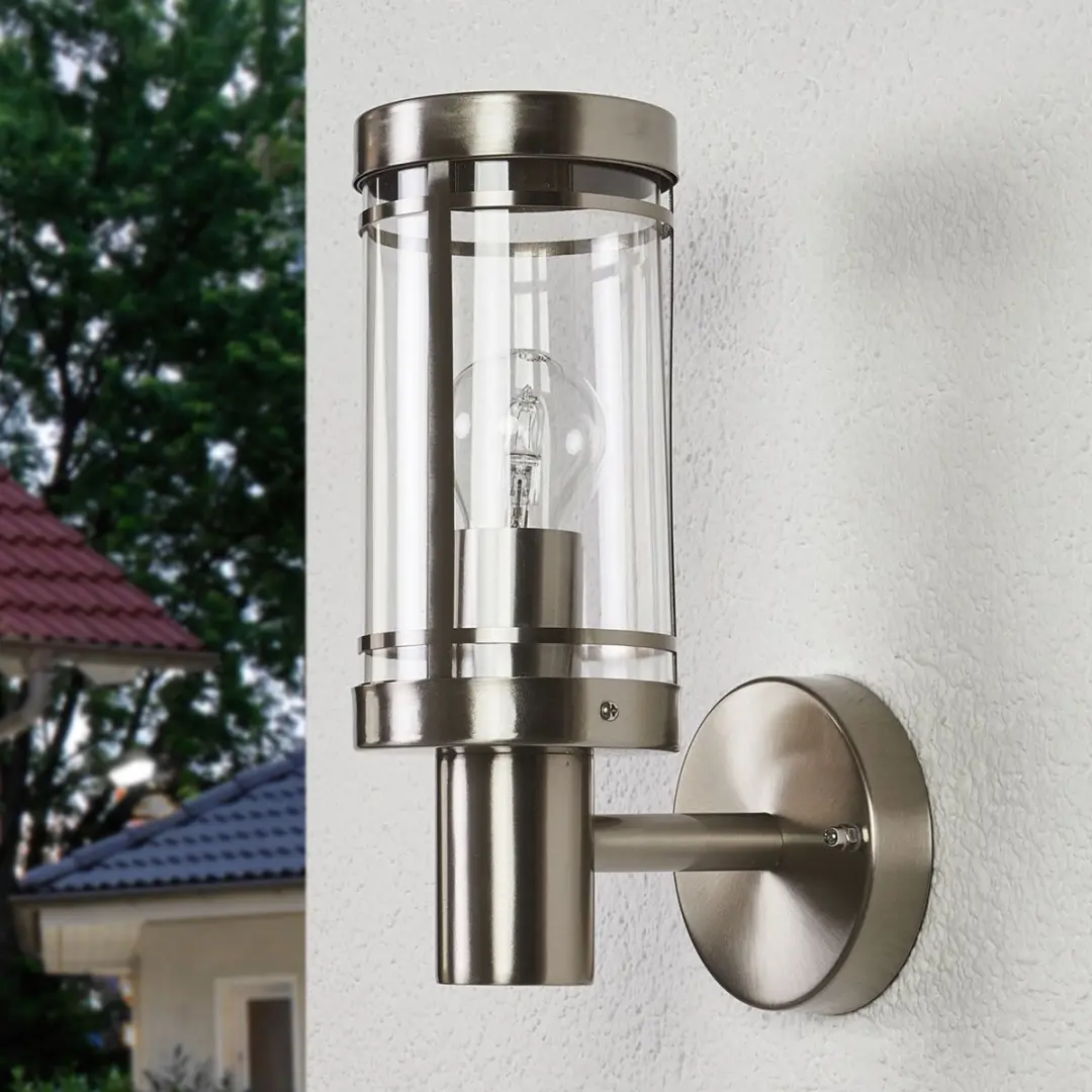 Lindby Wandlamp Buiten Roestvrij Staal 1 Licht E27