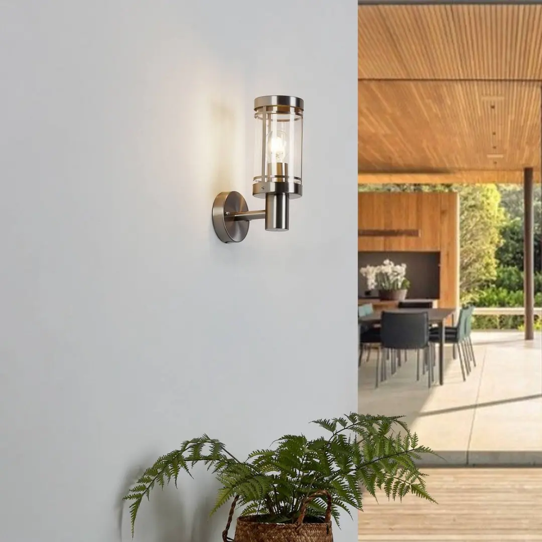 Lindby Wandlamp Buiten Roestvrij Staal 1 Licht E27
