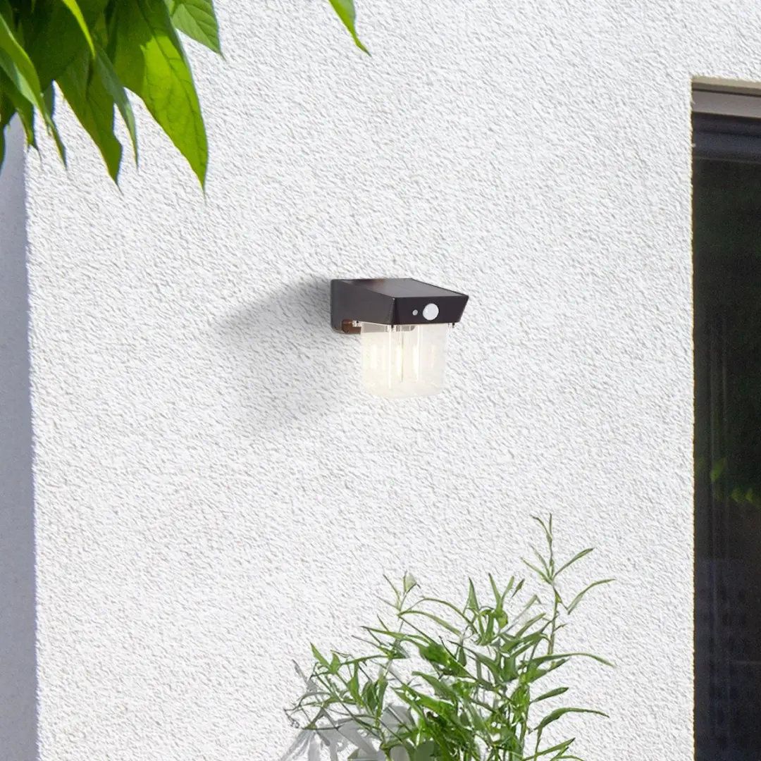 Brilliant Parson LED Wandlamp 2W Solar - 240lm - IP44 - Zwart
