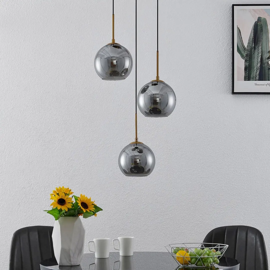 Lindby Hanglamp 3-Lichts - Brons/Rookgrijs