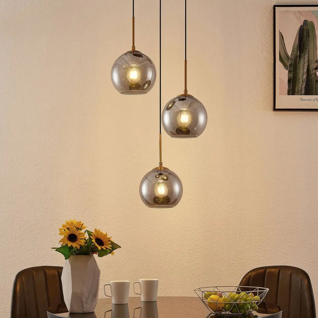 Lindby Hanglamp 3-Lichts - Brons/Rookgrijs