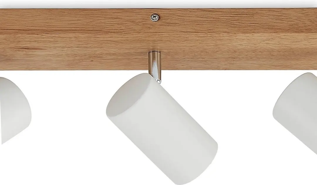 Lindby Buitenspot 3-lichts GU10 - 8W - Licht hout/wit/chroom