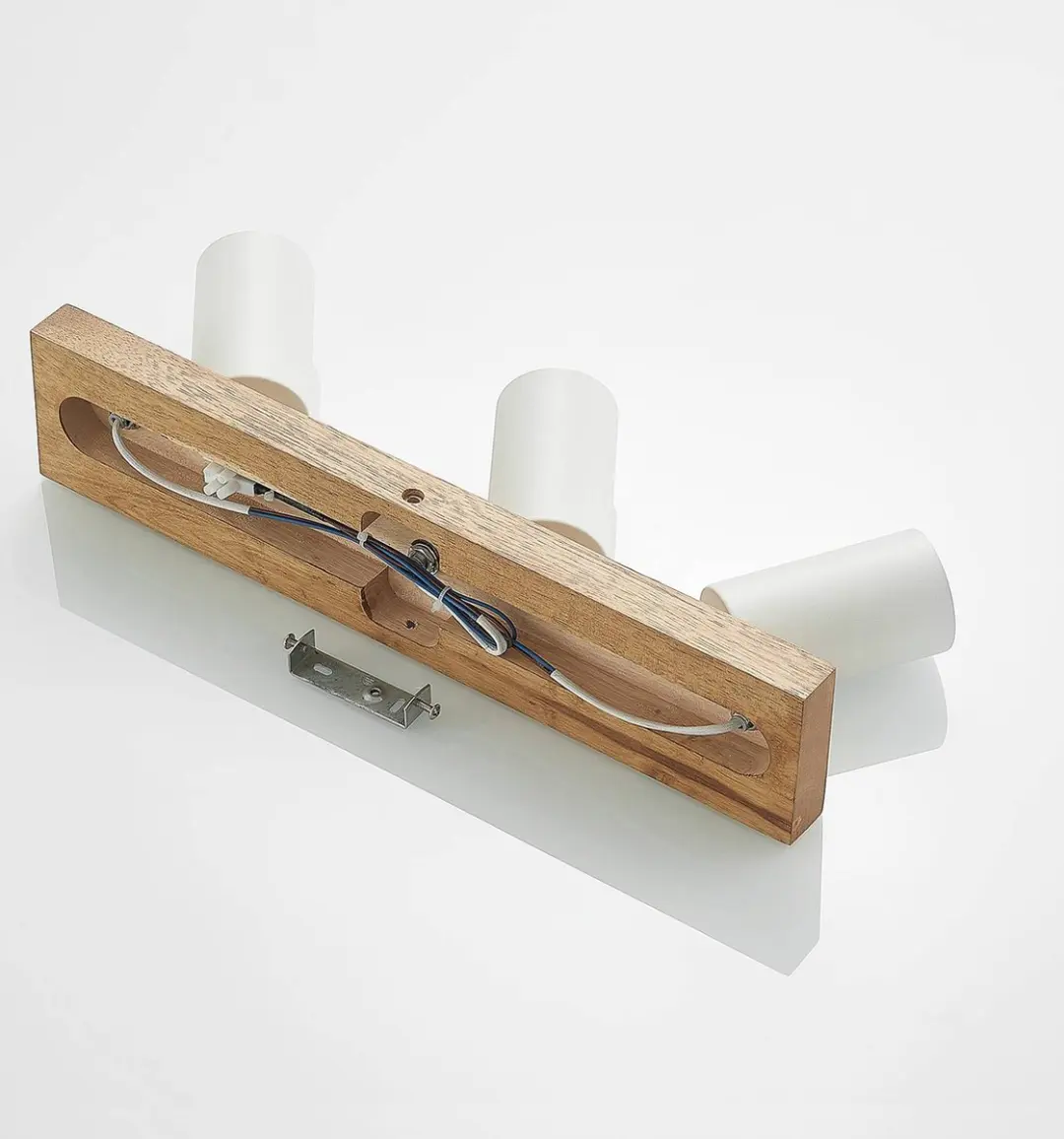 Lindby Buitenspot 3-lichts GU10 - 8W - Licht hout/wit/chroom