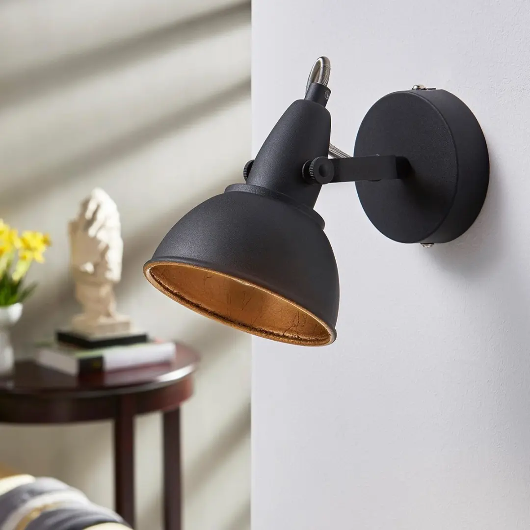 Lindby Buitenspot 1 Licht E14 Metaal - Zwart/Goud