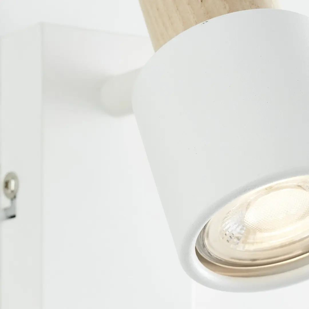Brilliant Pini Wandlamp GU10 24W - Wit/Licht hout