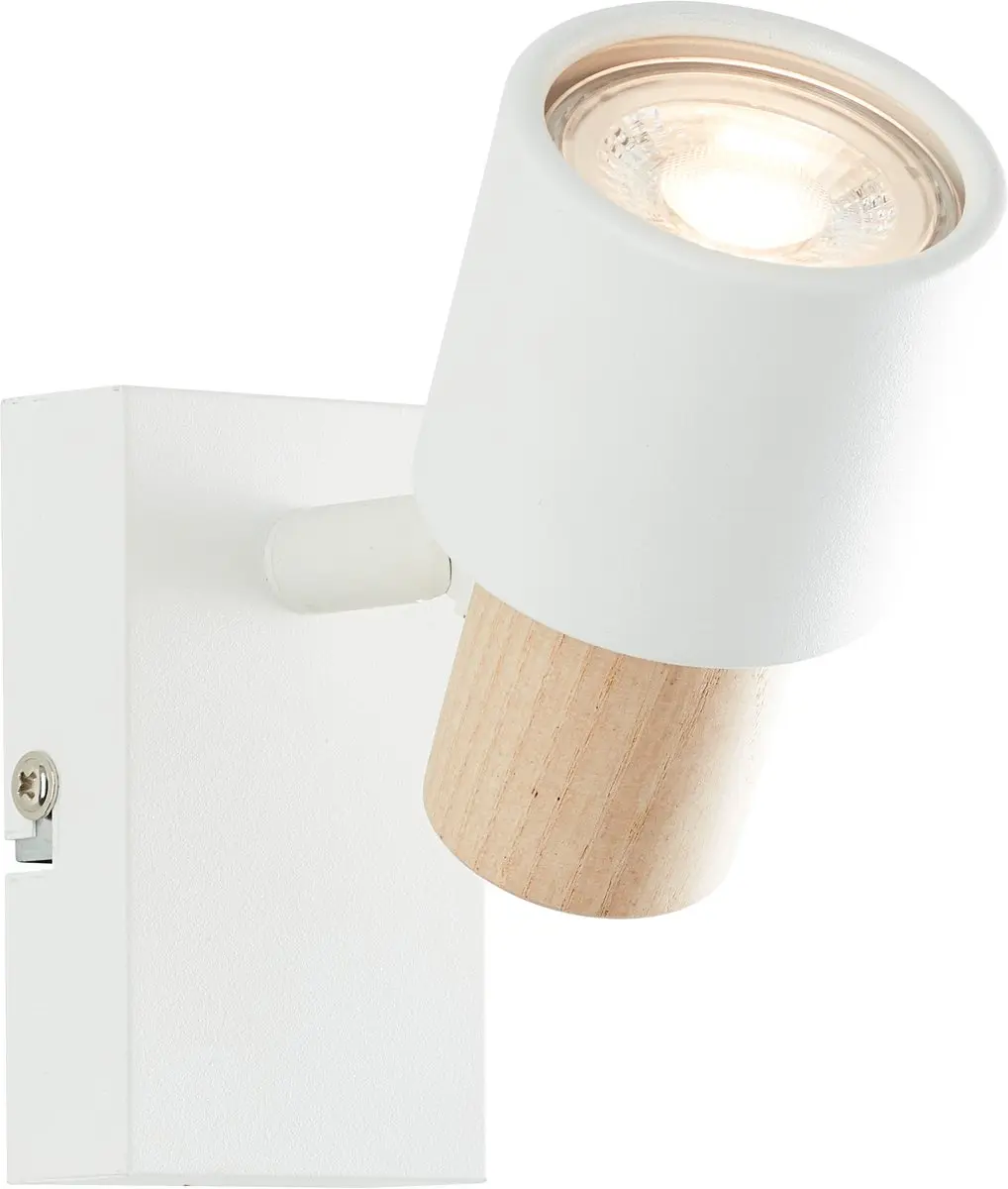 Brilliant Pini Wandlamp GU10 24W - Wit/Licht hout