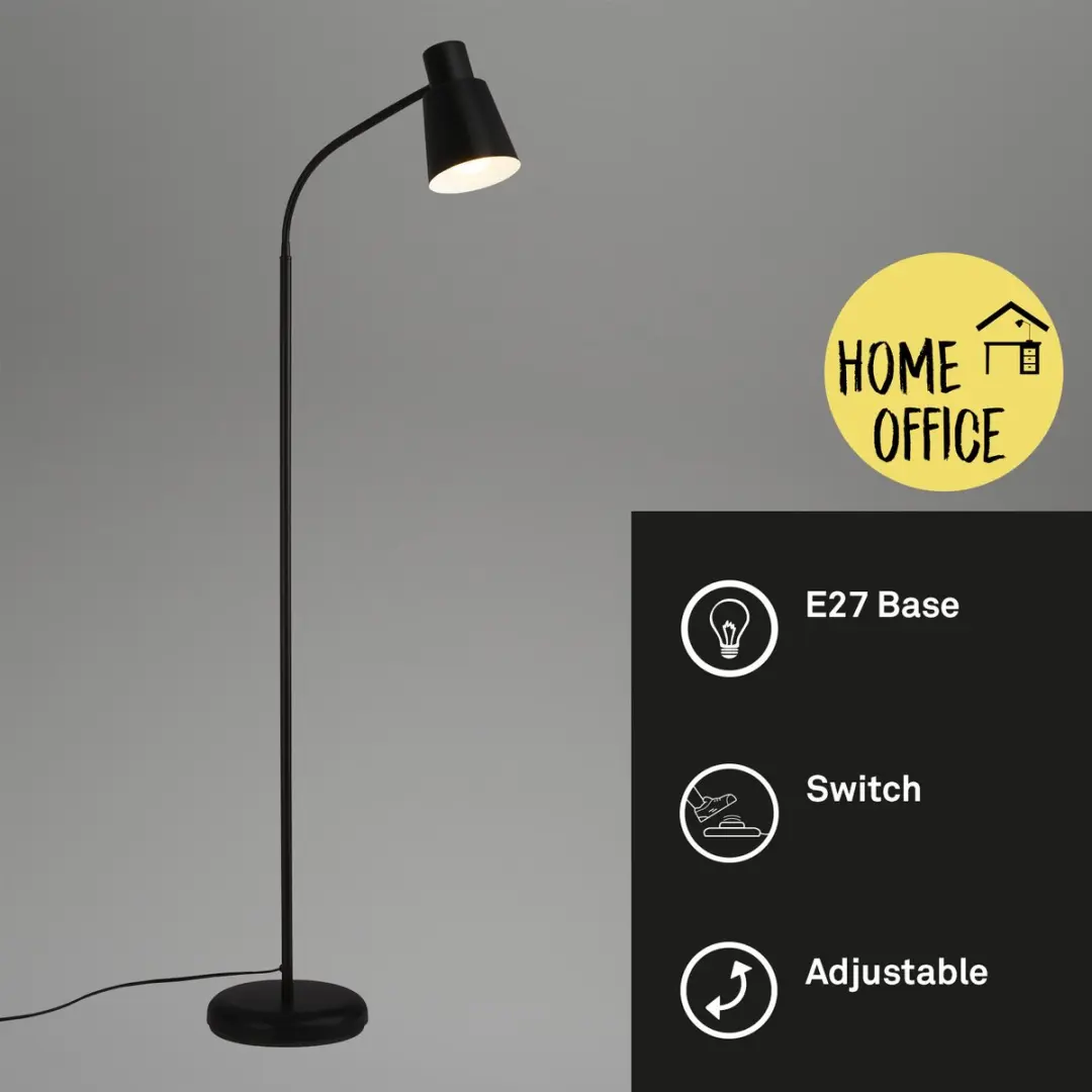 Briloner Ekko Vloerlamp - 128cm - Zwart