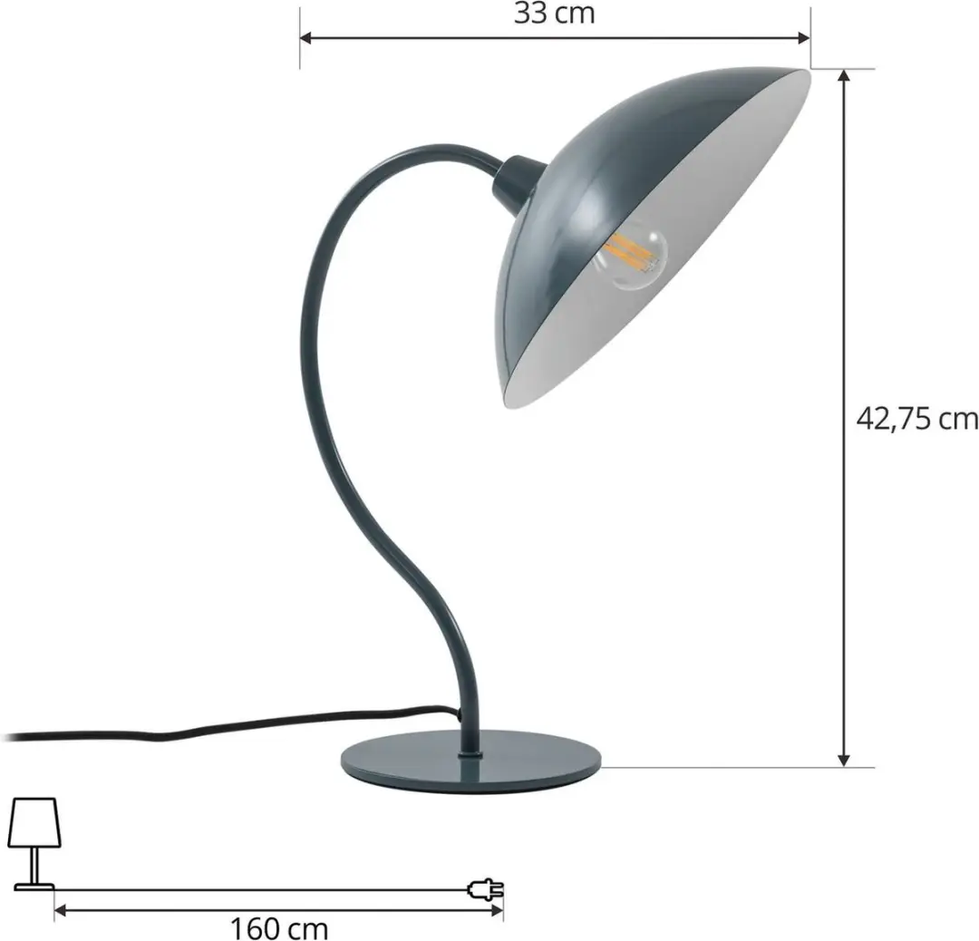 Lucande Tafellamp Metaal 1 Licht E14