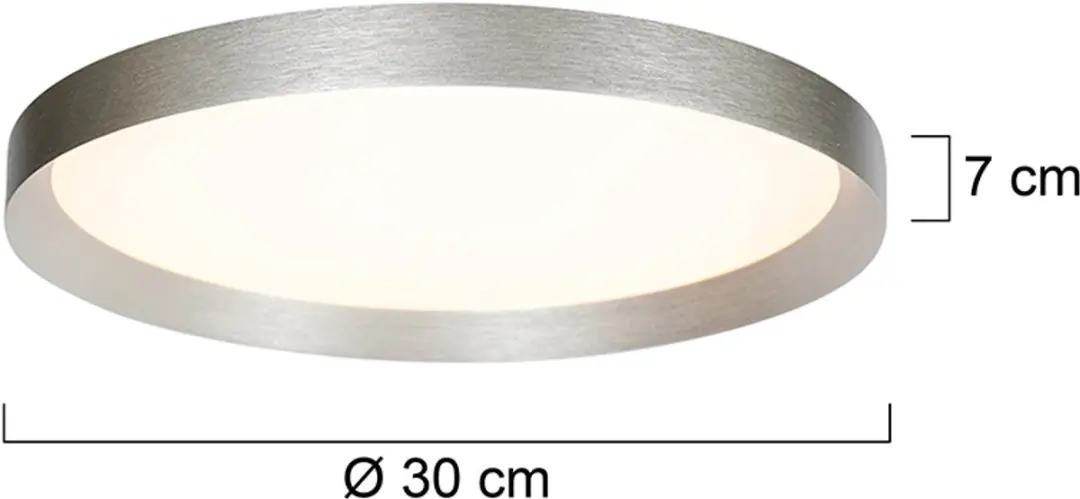 Steinhauer Plafonnier Flady 4367ST - 2x20W 2000 Lumen - Ø30cm Zilver - afbeelding 6 van 6