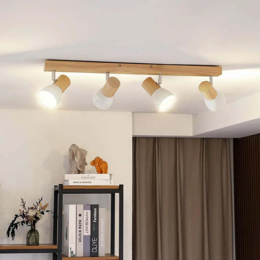 Lindby Thorin+ Buitenspot 4-lichts Hout/Wit