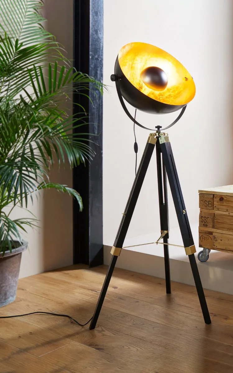 Eglo Covaleda Vloerlamp E27 - 164cm - Zwart/Goud - afbeelding 6 van 6