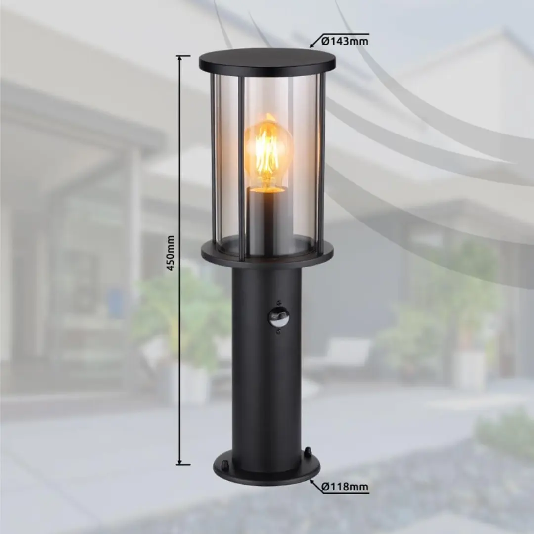 Globo Gracey Vloerlamp - Zwart - 14cm - E27