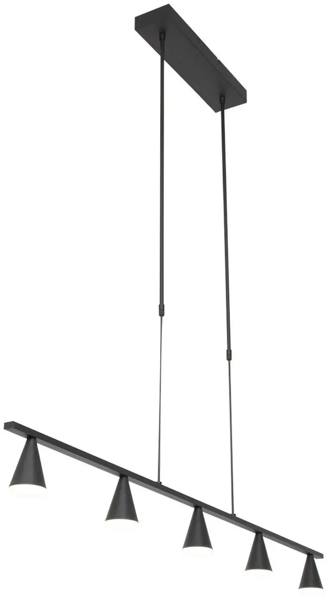 Steinhauer Vortex 3066ZW Hanglamp - 5 Lichts - Zwart