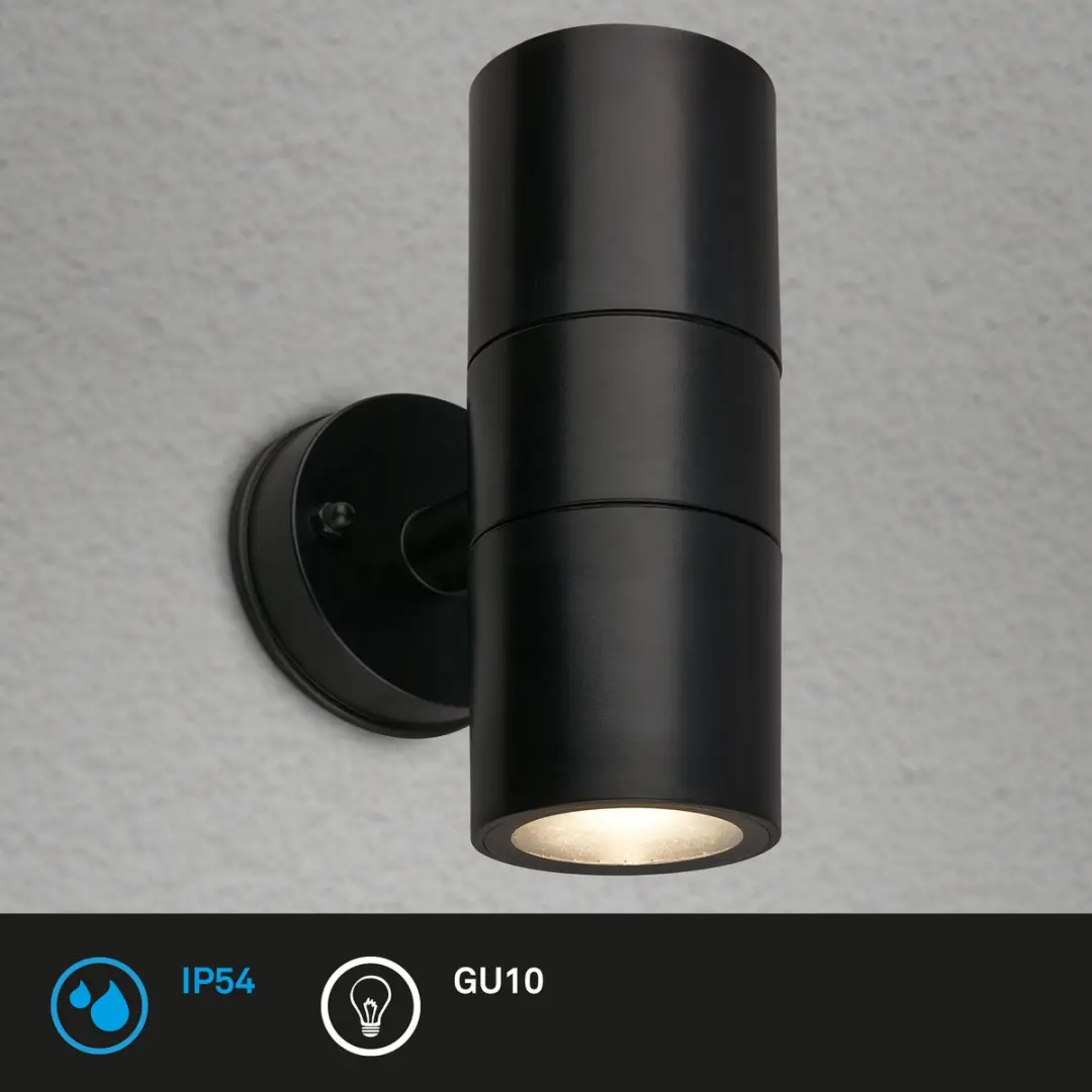 Briloner LED Wandlamp 3792025 - 2x Warm Wit - IP54 - Zwart