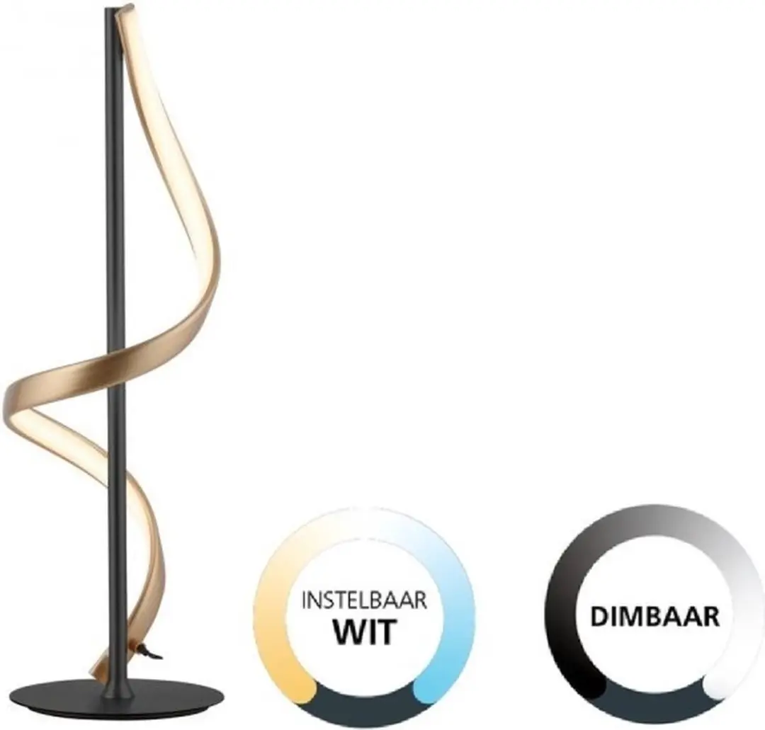 Paul Neuhaus Q-Swing Smart Tafellamp 10.5W - Antraciet & Goud - afbeelding 6 van 6