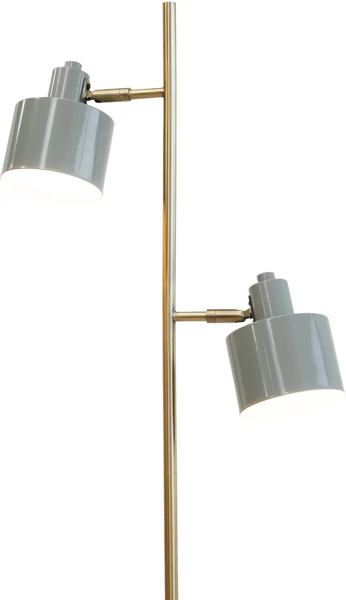 Dyberg Larsen Vloerlamp Ocean H160cm - 2x6W - Olijf/Messing
