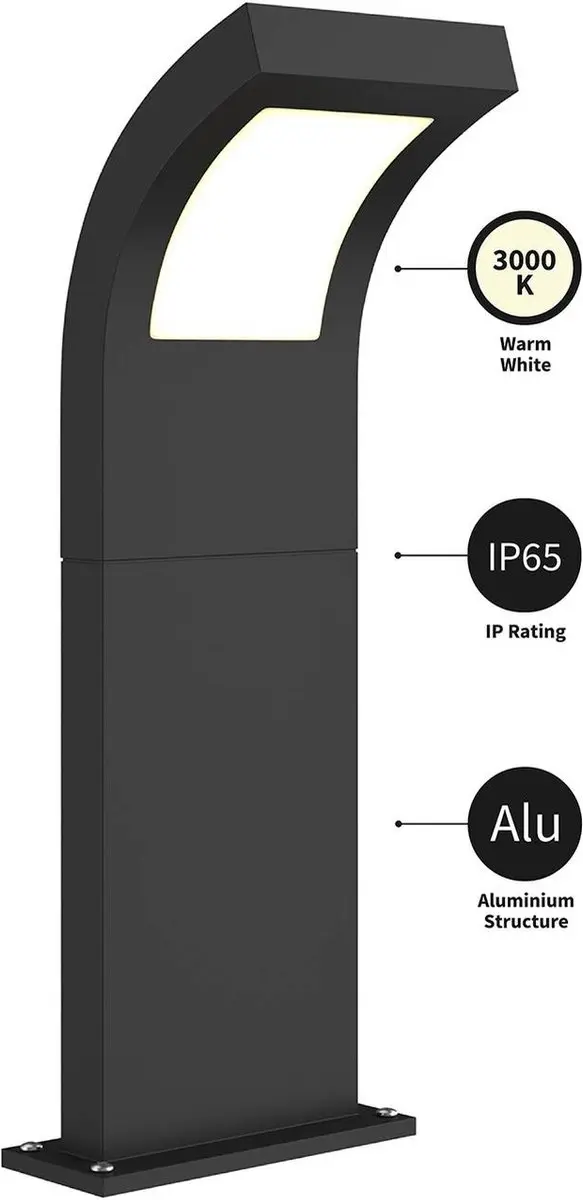 ARCCHIO LED Buitenlamp 10.8W - Grafietgrijs/Opaalwit