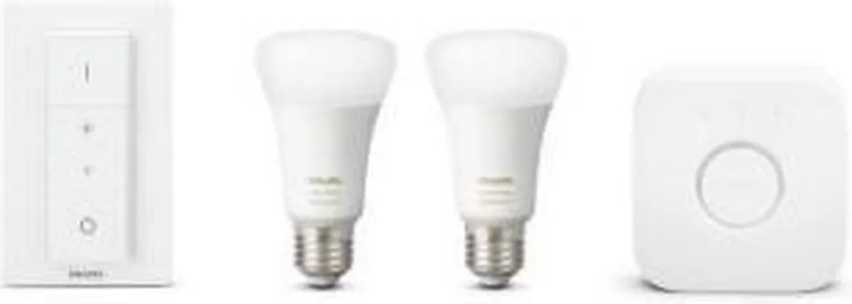 Philips Hue Starterpakket E27 White and Color Ambiance - 2x9W - Incl. Bridge & Dimmer