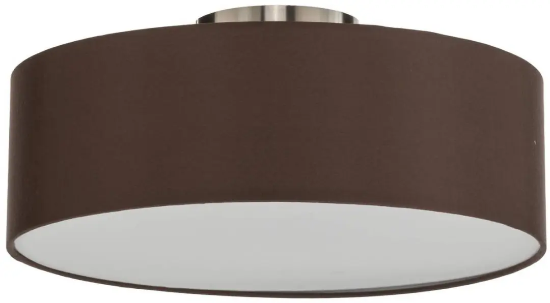 Lindby Plafondlamp 3-Lichts - Ø40cm - Bruin/Wit/Mat Nikkel