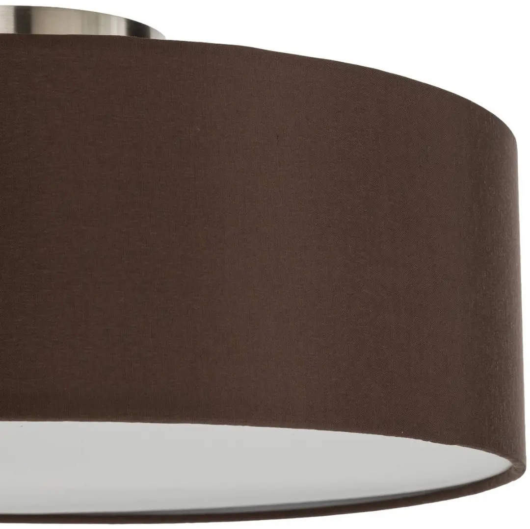 Lindby Plafondlamp 3-Lichts - Ø40cm - Bruin/Wit/Mat Nikkel