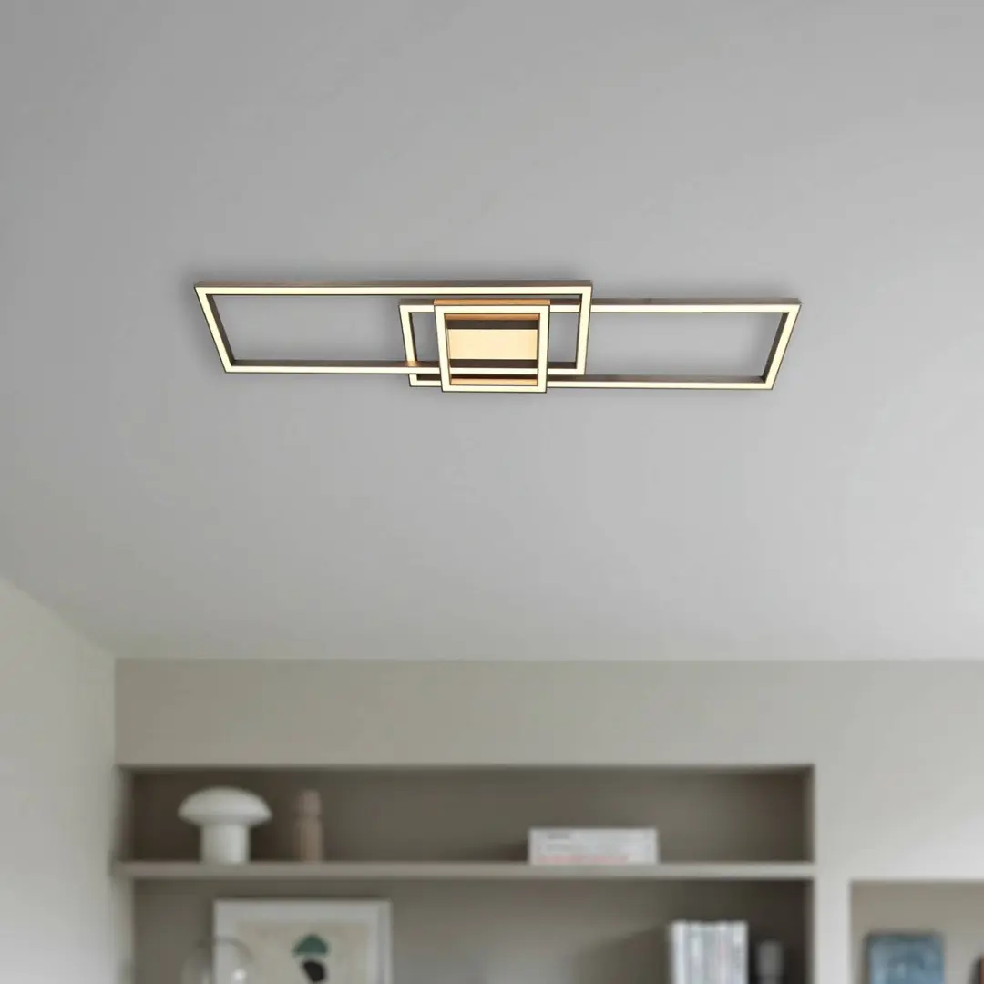 Lindby LED Plafondlamp 3 Lichtpunten 53W - Mat Nikkel - CCT Dimbare