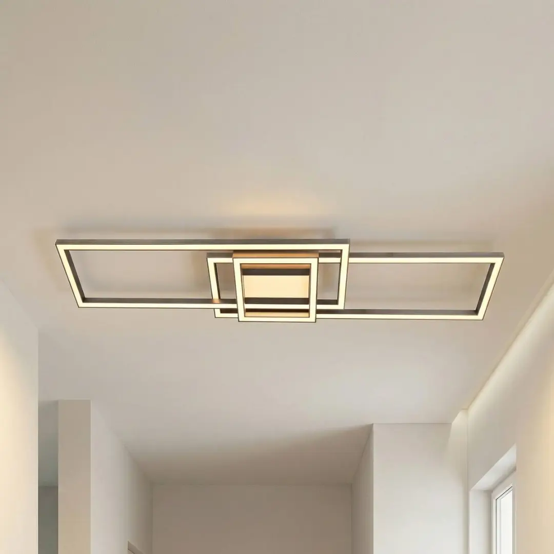 Lindby LED Plafondlamp 3 Lichtpunten 53W - Mat Nikkel - CCT Dimbare