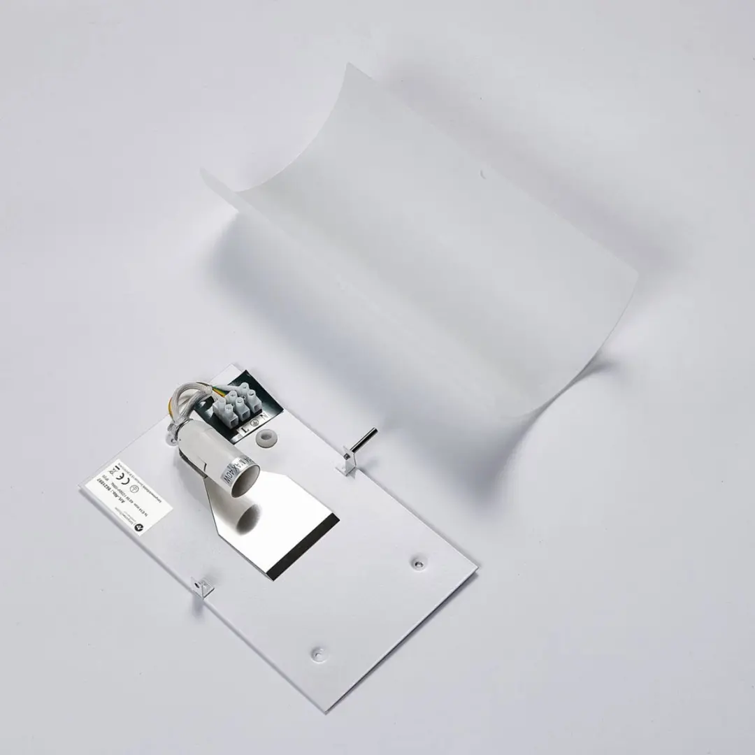 Lindby Wandlamp Glas Metaal 1 Licht E14 - 28cm - Mat Wit/Chroom