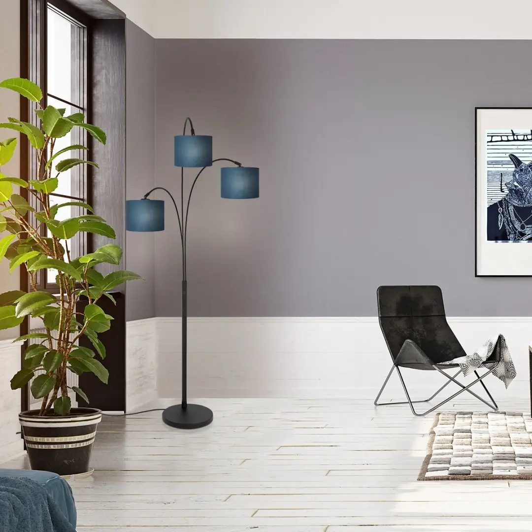Steinhauer Sparkled Light 3828ZW Vloerlamp - 3 Lichtpunten - Blauw - afbeelding 6 van 6