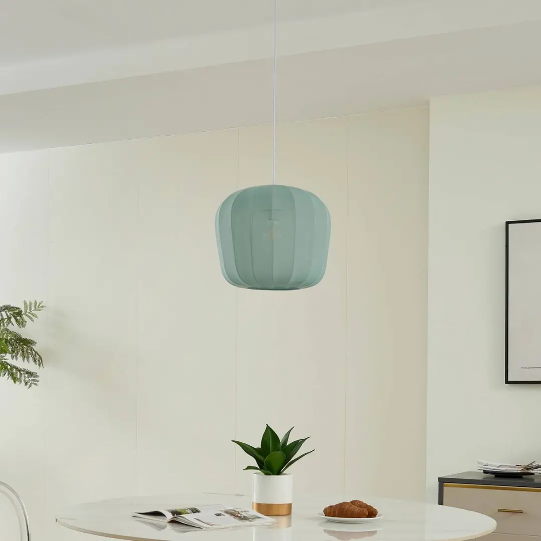 Lindby Hanglamp Stof 1 Licht E27 - Blauw