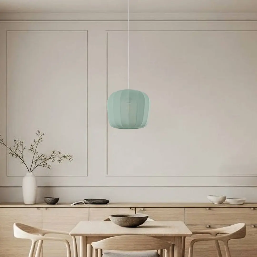 Lindby Hanglamp Stof 1 Licht E27 - Blauw