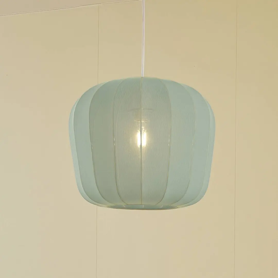 Lindby Hanglamp Stof 1 Licht E27 - Blauw
