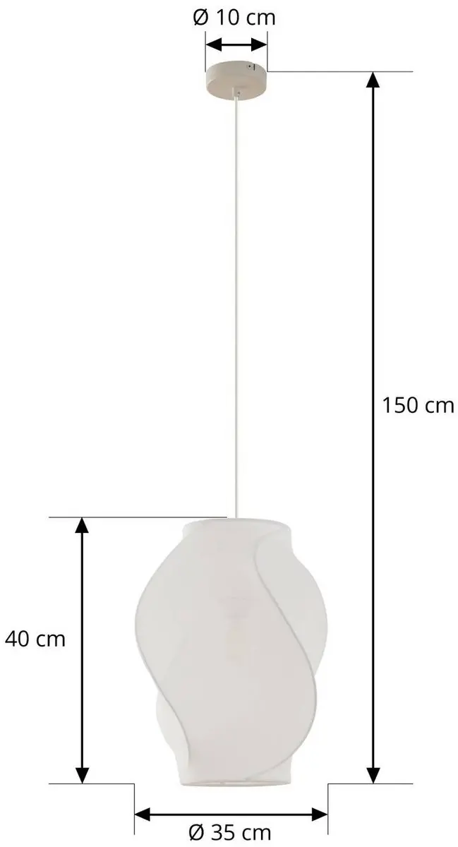 Lucande Hanglamp 1 Licht - Wit - Ø36cm