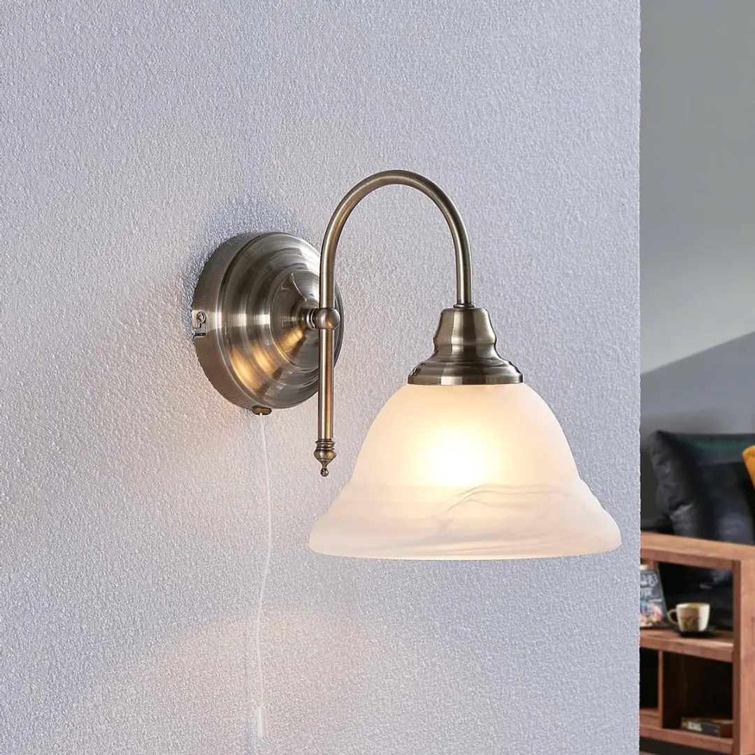 Lindby Wandlamp Antiek Messing Wit