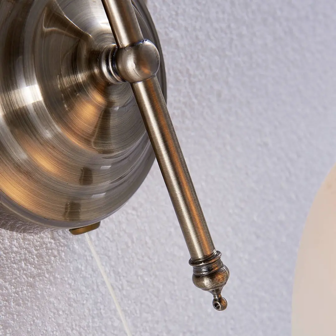 Lindby Wandlamp Antiek Messing Wit - 1 Lichtpunt E14